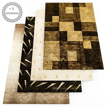 Modern Style Rugs Set with Bonus Textures 3D model image 1 