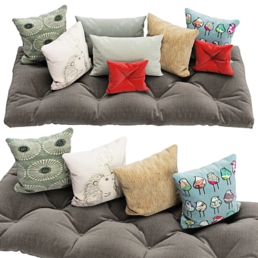 Elegant Cushions Bundle 4 3D model image 1 