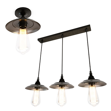 Industrial Reznor Pendant Lamps 3D model image 1 