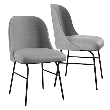 Sleek Metal Aleta Chair 3D model image 1 