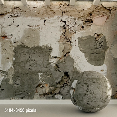 Aged Concrete Wall Texture 3D model image 1 