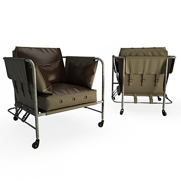 Darwin Vintage Military Armchair 3D model image 1 