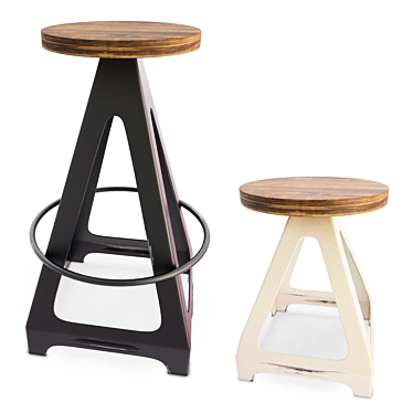 Modern Industrial Stools: Livorno Collection 3D model image 1 