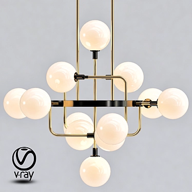 Sophisticated Viaggio Chandelier: Illuminate Your Space 3D model image 1 