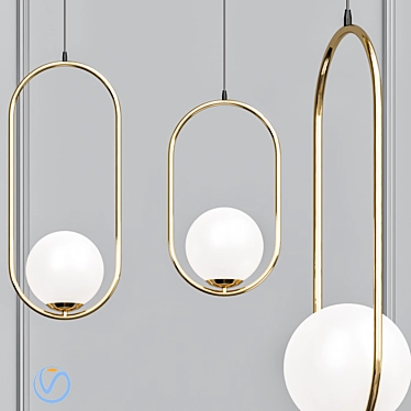 Sleek and Modern Pendant Light 3D model image 1 