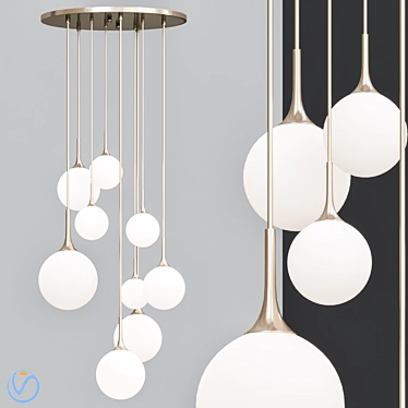 Whitley Round 9-Light Chandelier 3D model image 1 