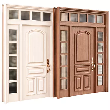 Modern Wooden Interior Doors 3D model image 1 