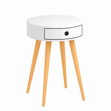  Sleek Round Bedside Table Selisa 3D model image 1 