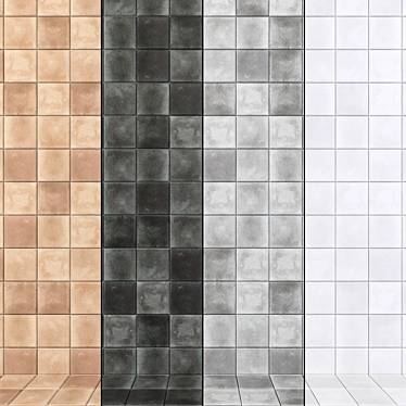 Heritage Play Wall Tiles - HD Multi-texture, Clay + Dark + Grey + Pearl 3D model image 1 