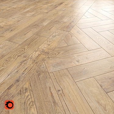 Golden Timber Beige Wood-Textured Floor Tile 3D model image 1 