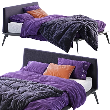Elegant Xilo Bed by Alf Dafre 3D model image 1 