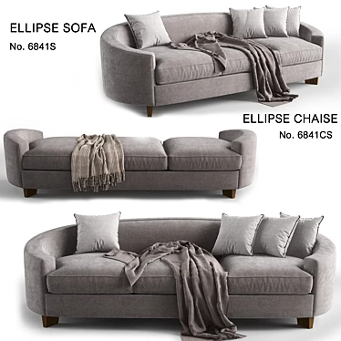 Baker Ellipse Chaise: Elegant and Comfortable 3D model image 1 