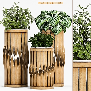 Botanical Bliss: Decorative Plant Set 3D model image 1 