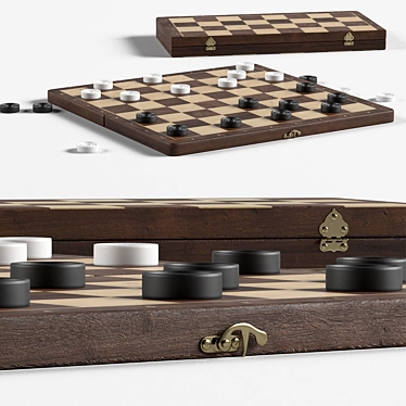 Classic Checkers: On-The-Go Fun 3D model image 1 