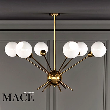 Modern Industrial Mace Chandelier 3D model image 1 