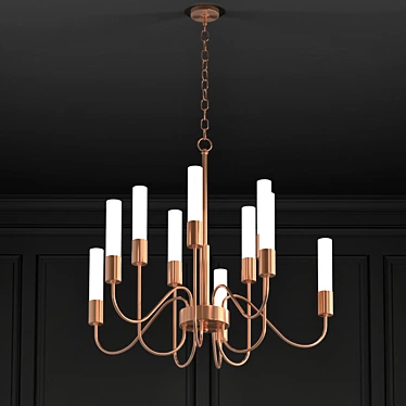 Industrial Loft Tube Chandelier 3D model image 1 