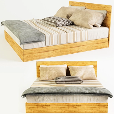 Max 2014 Archive - High-Quality, Turbosmoothed Bed 3D model image 1 