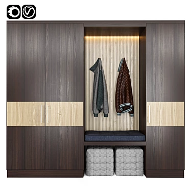 Modern Entryway: Stylish and Functional 3D model image 1 