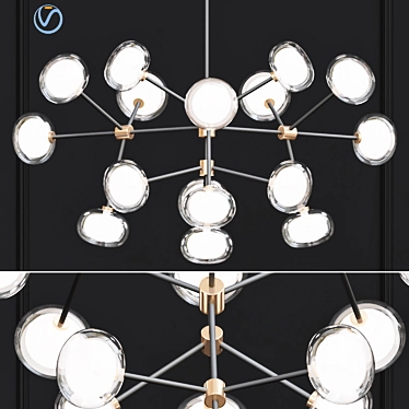 Elegant NABILA Chandelier- Illuminate Your Space 3D model image 1 