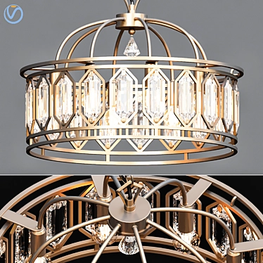 Sparkling Crystal Pendant Light 3D model image 1 