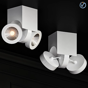 Double LED Spots 3D model image 1 