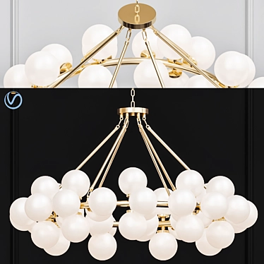 Luxurious Satin Gold Chandelier 3D model image 1 