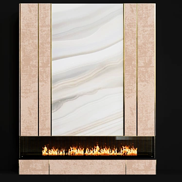 Modern Fireplace with Fabric Panels 3D model image 1 