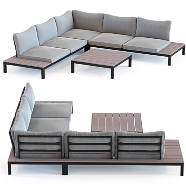 Outdoor Corner Sofa Set 3D model image 1 