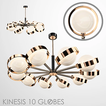 Kinetic Elegance: Kinesis 10 Globes 3D model image 1 