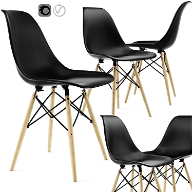 Leaf Cross Dining Chair: Elegant and Versatile 3D model image 1 