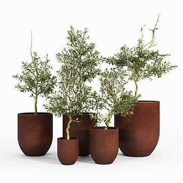 Rustic Neo Planters: Stylish and Functional 3D model image 1 
