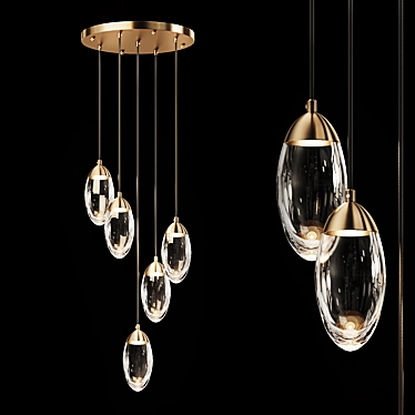 FIERA 5: Sleek Glass Pendant Light 3D model image 1 