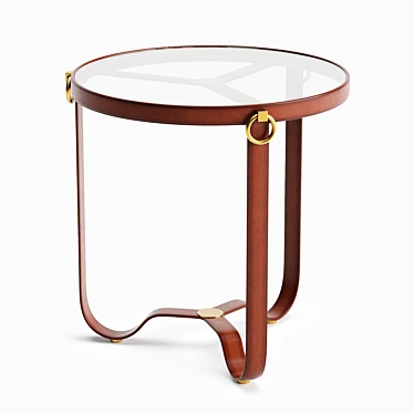 Elegant Leather Eichholtz Side Table 3D model image 1 