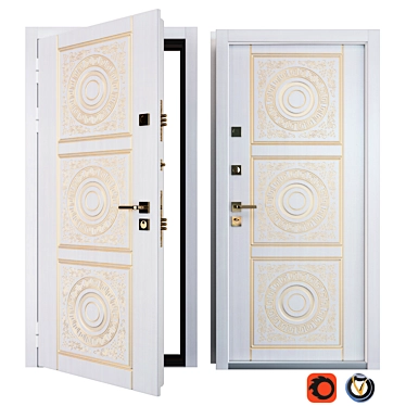 Bezha 6 Metal Entrance Door: Your Perfect Frame 3D model image 1 