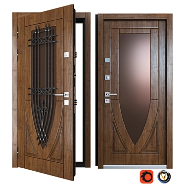 Vezha 9 Metal Entrance Door - Your Frame 3D model image 1 