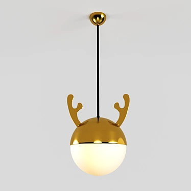 Modern Golden Pendant Light with Adjustable Height 3D model image 1 