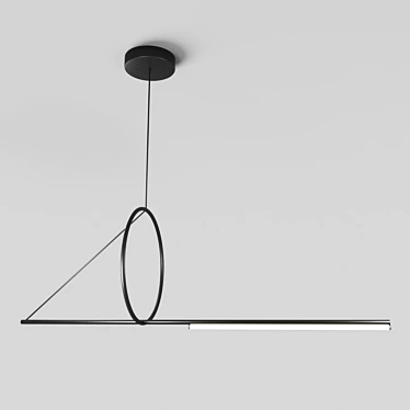 Modern Black Pendant Light 3D model image 1 