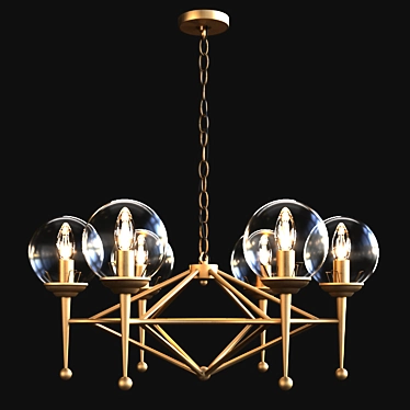 Gramercy Home Brass Chandelier 3D model image 1 