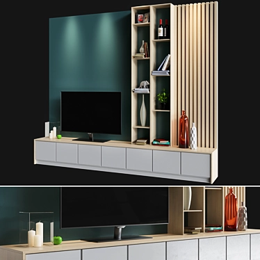 Modern TV Zone for Living Room 3D model image 1 