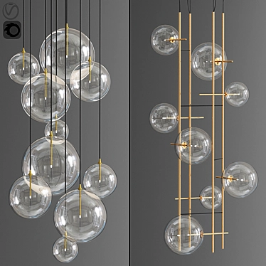 Bolle Tela Pendant: Magic Cluster Ceiling Light 3D model image 1 