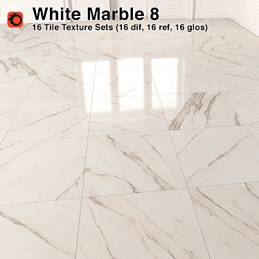 Premium White Marble Tiles - 8 3D model image 1 