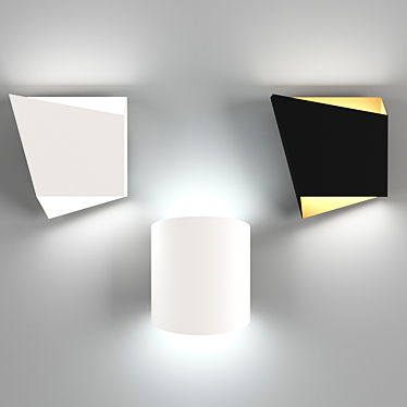 Modern Asymmetric LED Sconce 20W 3D model image 1 