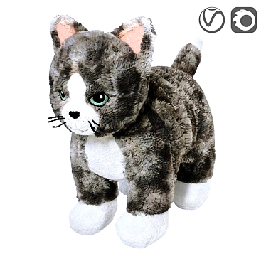 LILLEPLUTT Gray White Soft Toy Cat 3D model image 1 