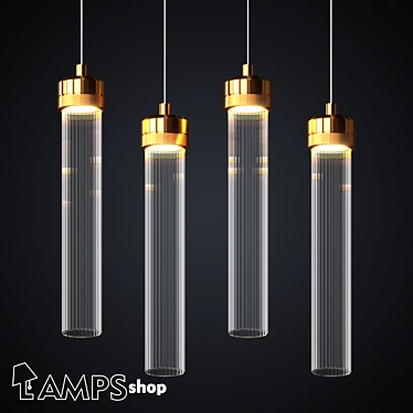 Glimmering Barrel Pendant Chandelier 3D model image 1 