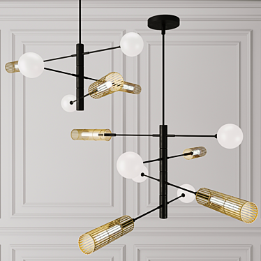 Sway Pendant: 6 or 8-Light Rotating Chandelier 3D model image 1 