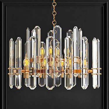 Bonnington Chandelier: Modern Brass and Glass Restoration Hardware 3D model image 1 