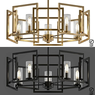 Marco 5-Light White Gold Chandelier 3D model image 1 