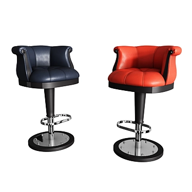 Elegant Floral Bar Stool 3D model image 1 