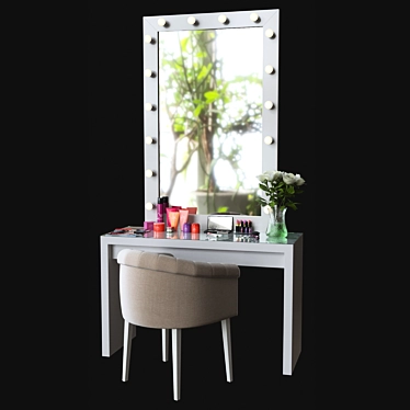 Elegant Vanity Dressing Table 3D model image 1 