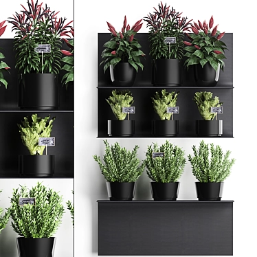 Vertical Garden Shelf: Exotic Plants and Refreshing Herbs 3D model image 1 